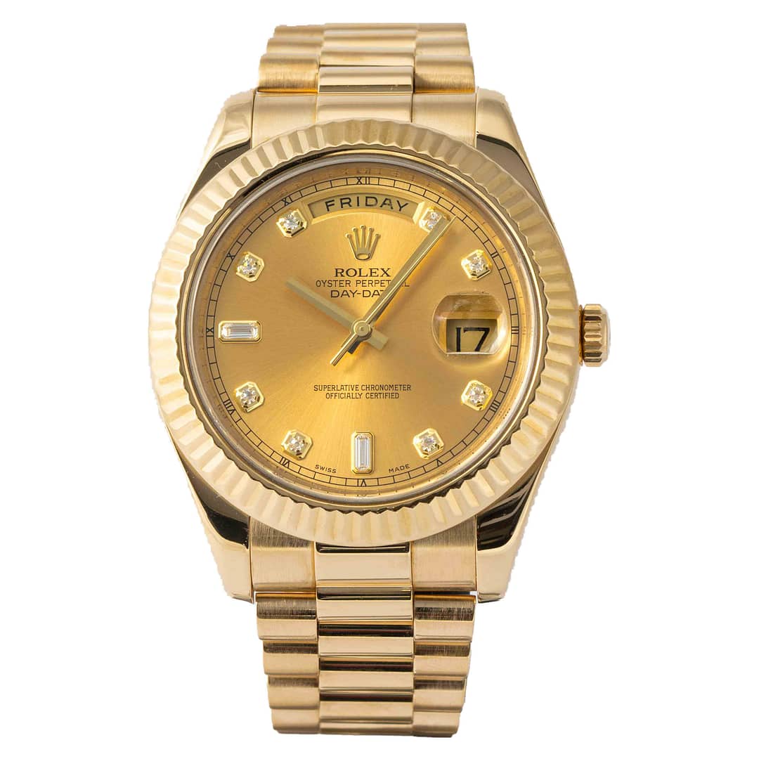 Rolex Day Date II Presidential Champagne Diamond Dial Yellow Gold