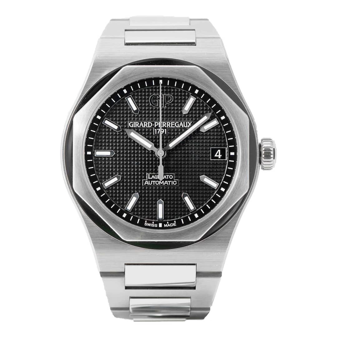 Preowned Girard Perregaux Laureato Black Dial Stainless Steel 42mm