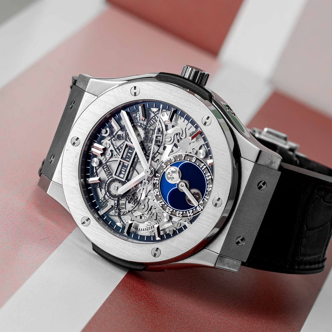 Hublot classic fusion aerofusion hotsell moonphase titanium