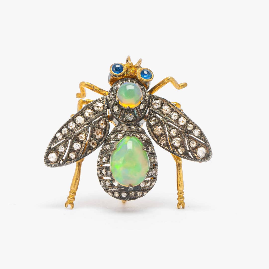 Top Brooch, Opals and 14 Kt Gold