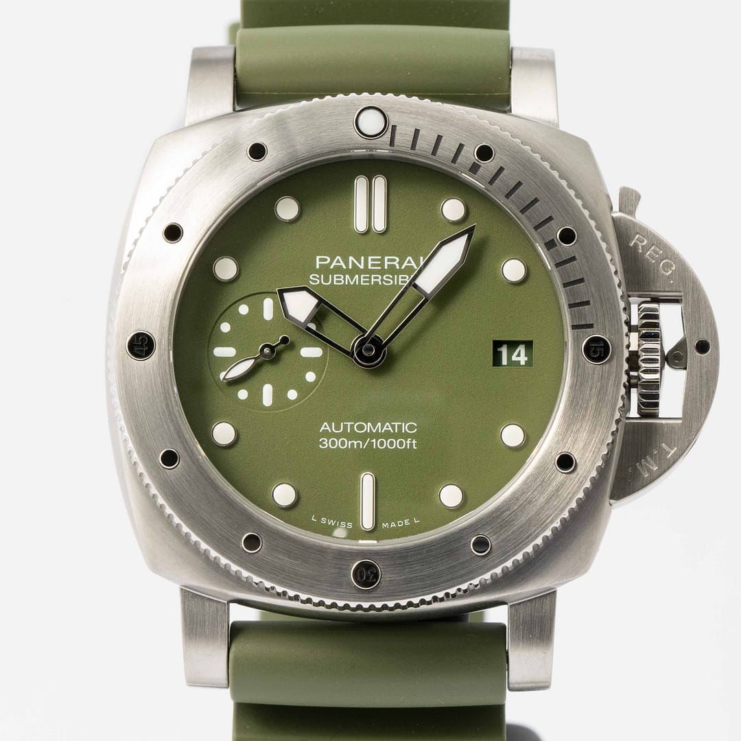 Pre owned Panerai Submersible Limited Verde Militare Stainless