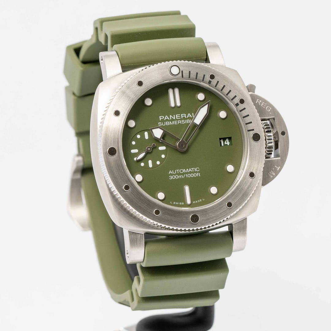 Pre owned Panerai Submersible Limited Verde Militare Stainless