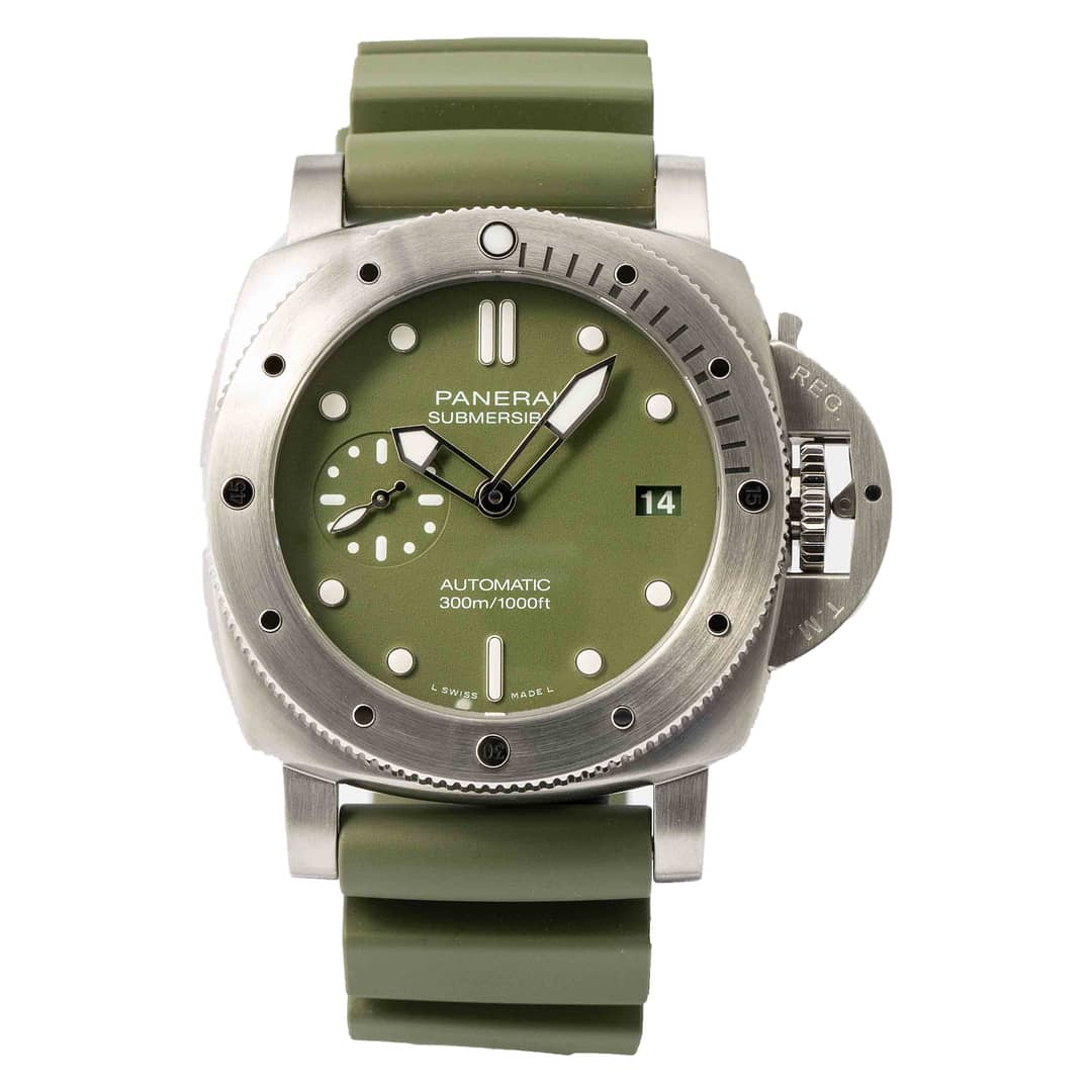 Pre owned Panerai Submersible Limited Verde Militare Stainless