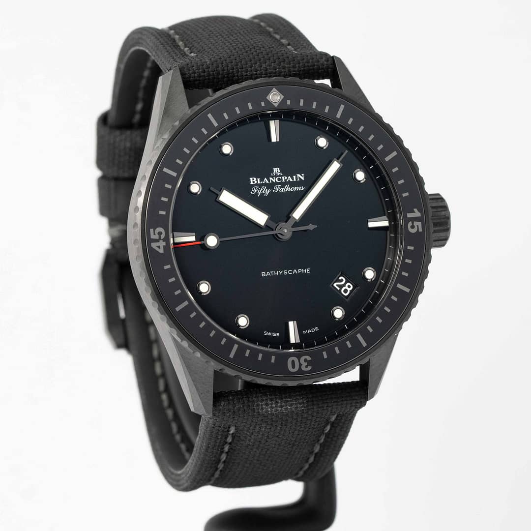 Preowned Blancpain Fifty Fathoms Bathyscaphe Black Ceramic 43mm