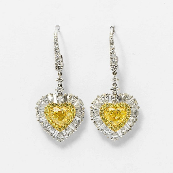 Yellow heart outlet earrings