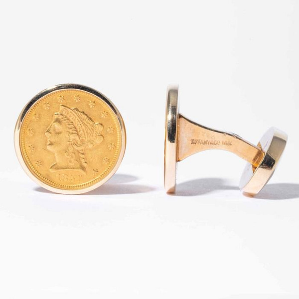 Liberty Head Gold Coin Cufflinks, signed Tiffany & Co. (Vintage) — Shreve,  Crump & Low