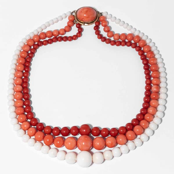 1940s 5 strand necklace gold tone beads - silvarossol.com
