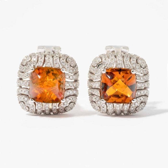 Citrine and diamond on sale earrings