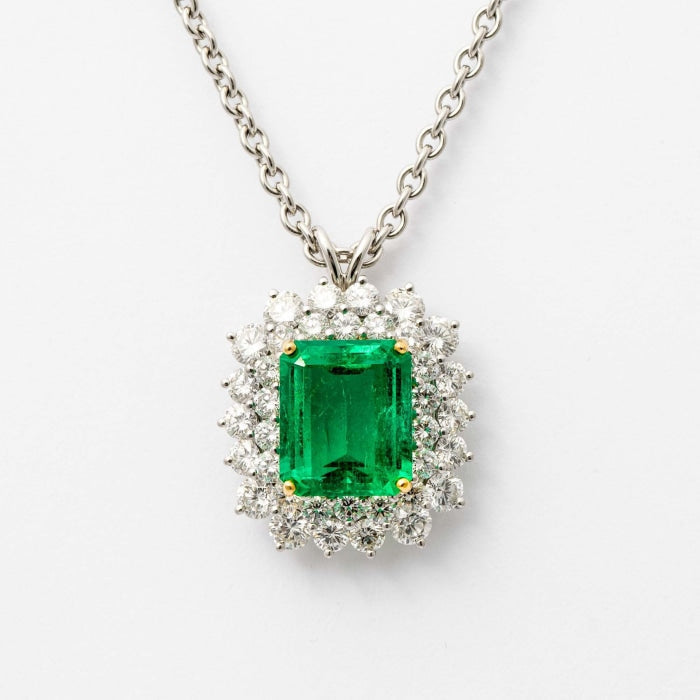 Emerald diamond 2025 pendant necklace