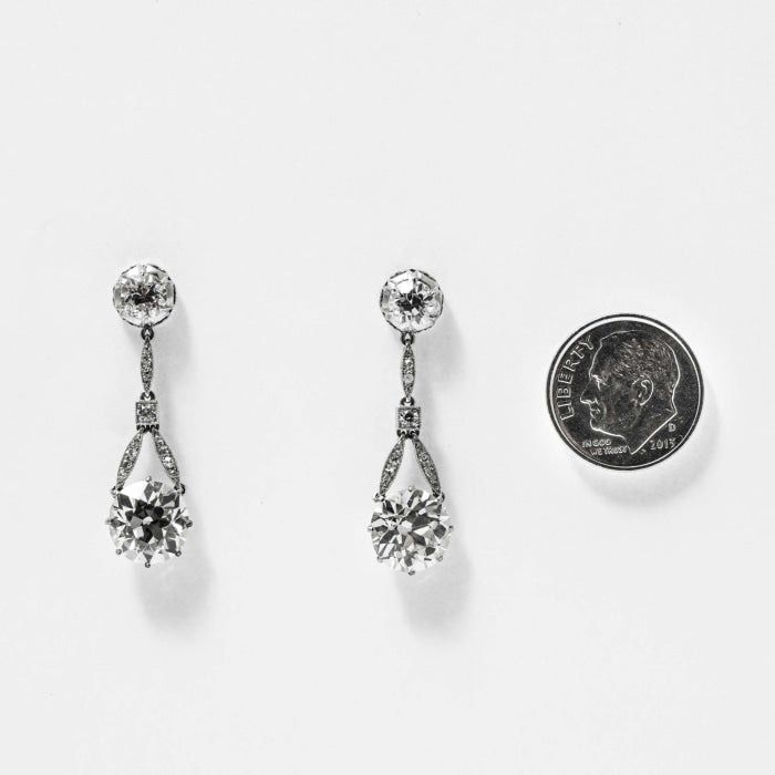 Antique diamond hot sale drop earrings