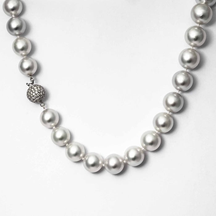 12-15mm South Sea Pearl Necklace with Diamond Clasp
