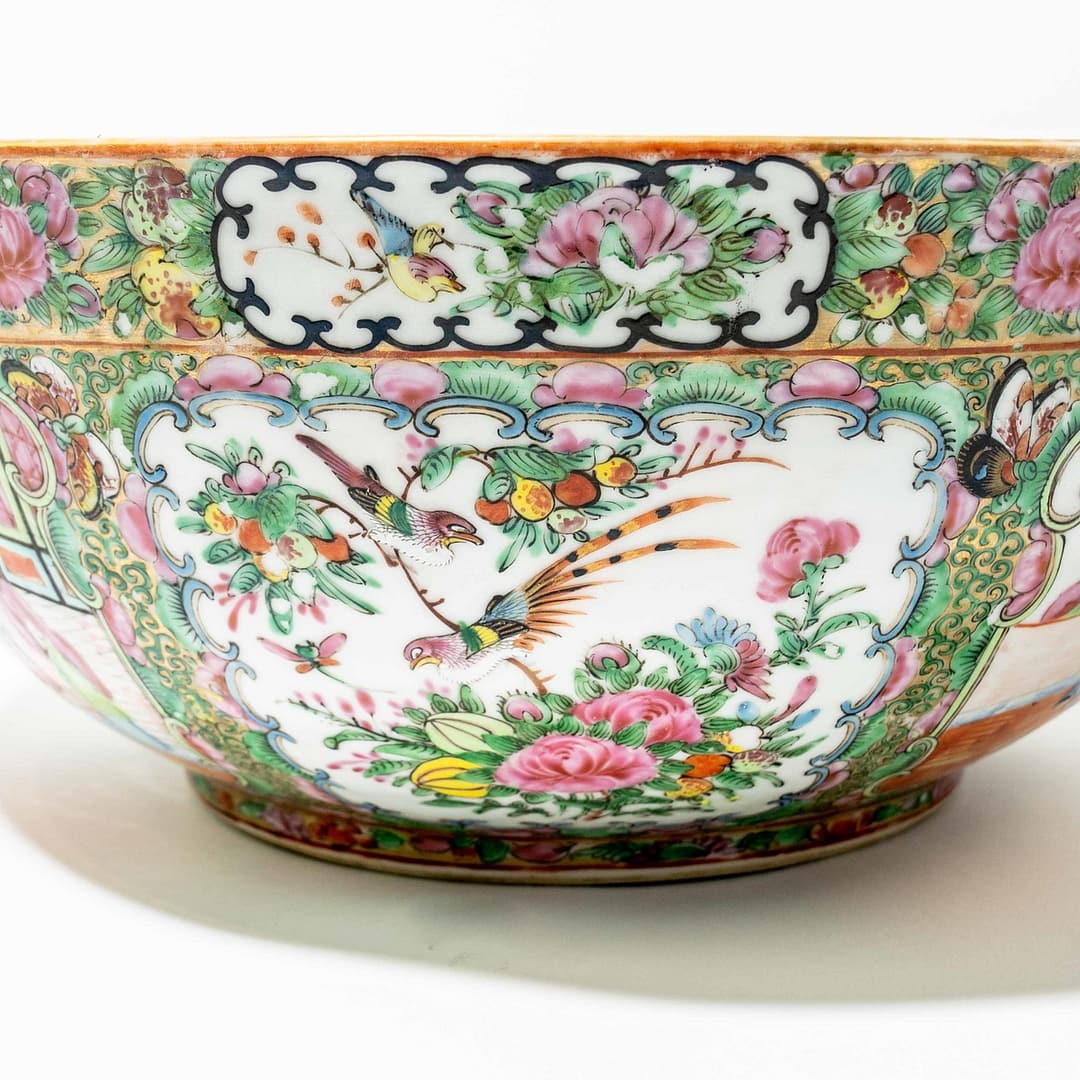 アンティーク チャイナ ローズメダリオン 2枚 Chinese Rose