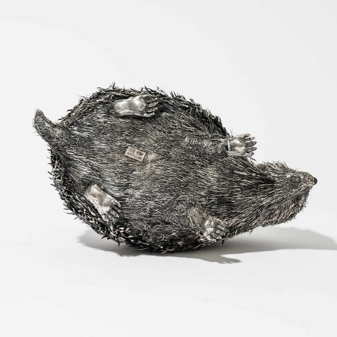 Mario Buccellati Sterling Silver Hedgehog Figurine (Italian, 1950s