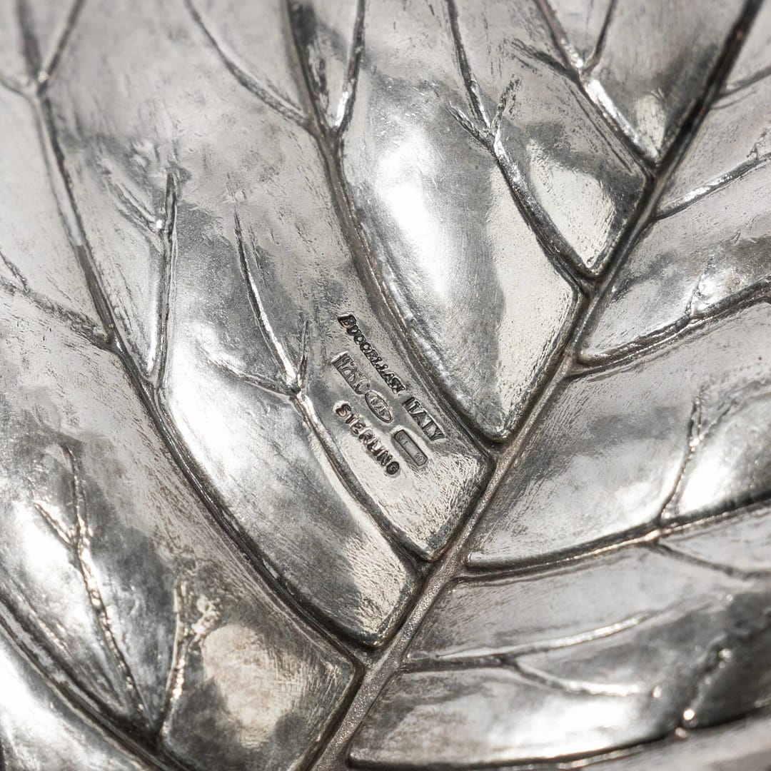 Vintage Buccellati Hazelnut Sterling Silver Leaf Dish (Italian
