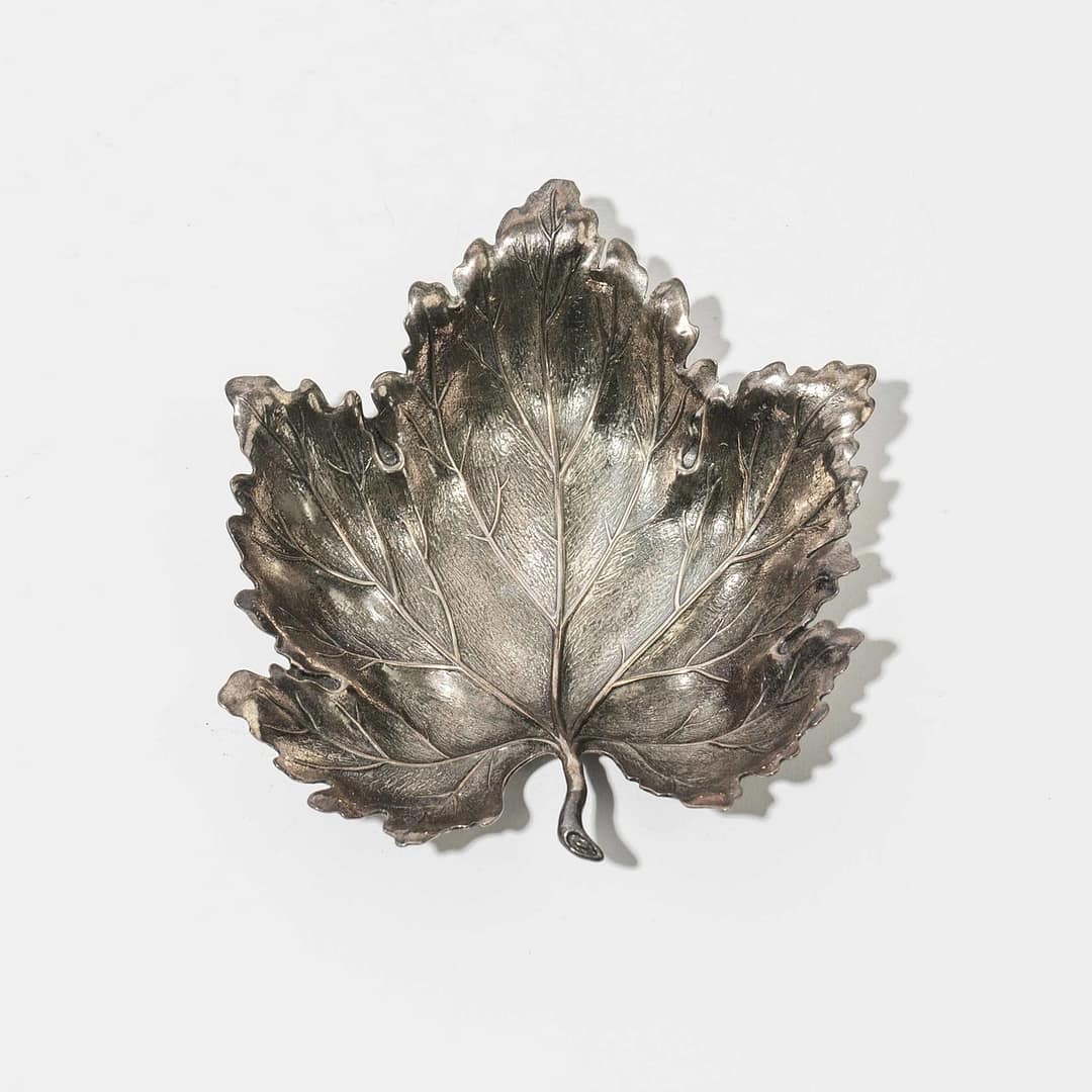 Vintage Buccellati Sterling Silver Vine Leaf Dish (Italian, 20th