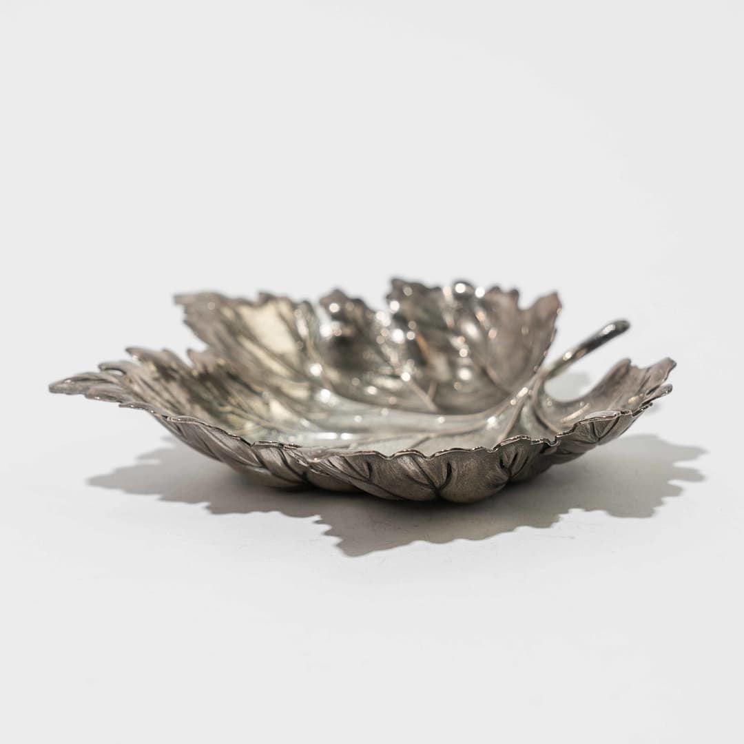 Vintage Buccellati Sterling Silver Vine Leaf Dish (Italian, 20th