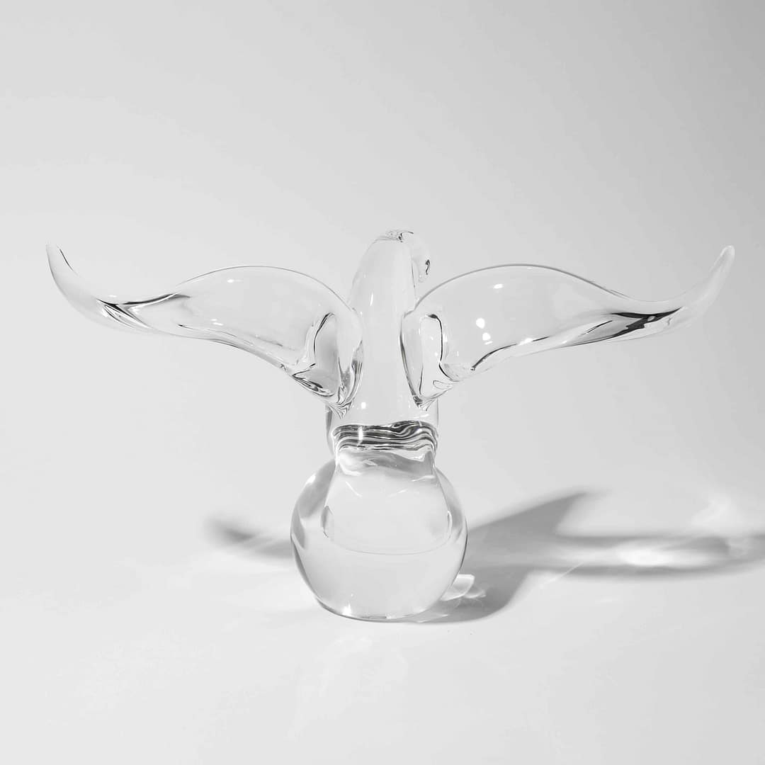 Vintage Steuben Eagle on a Ball Sculpture (American, 20th Century