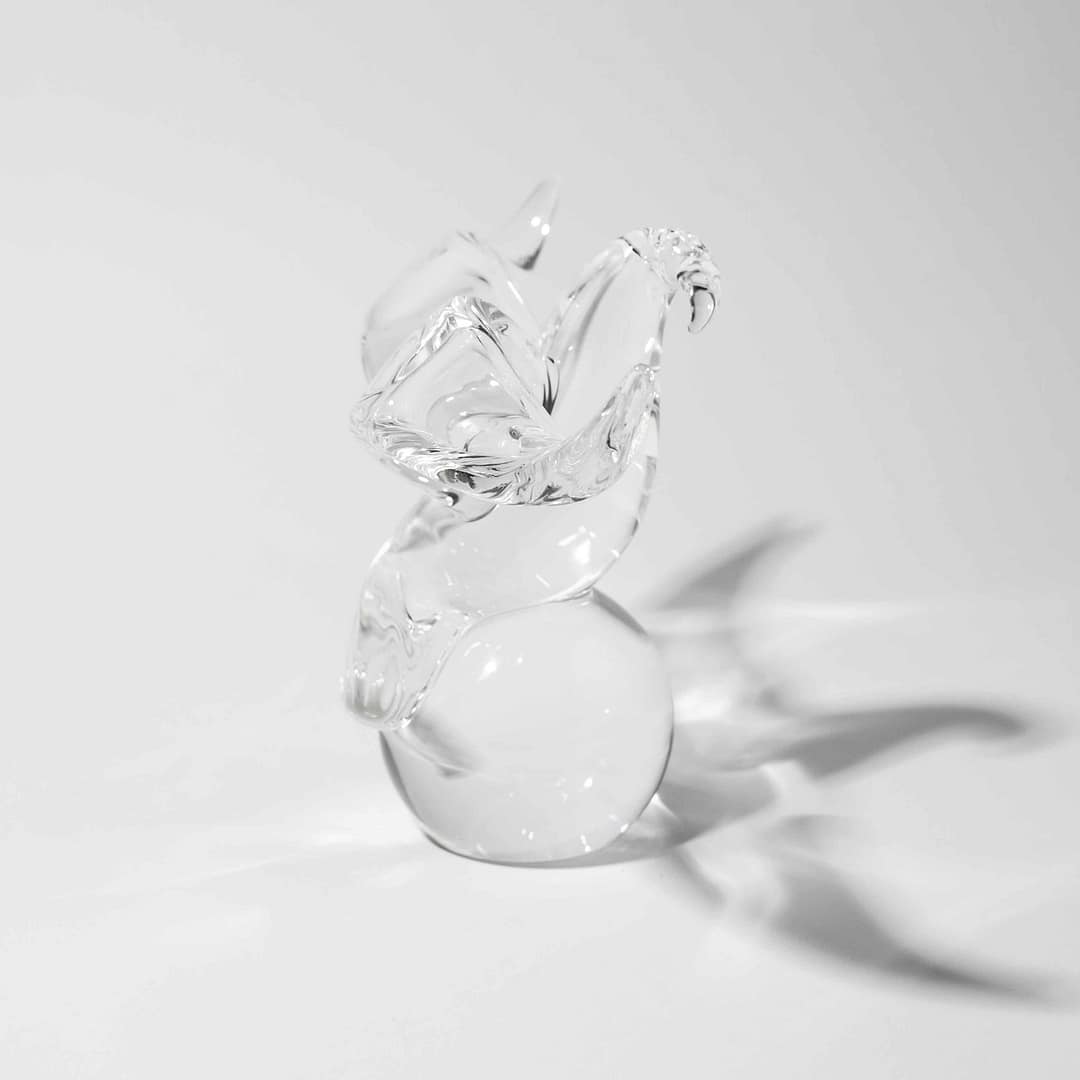 Vintage Steuben Eagle on a Ball Sculpture (American, 20th Century