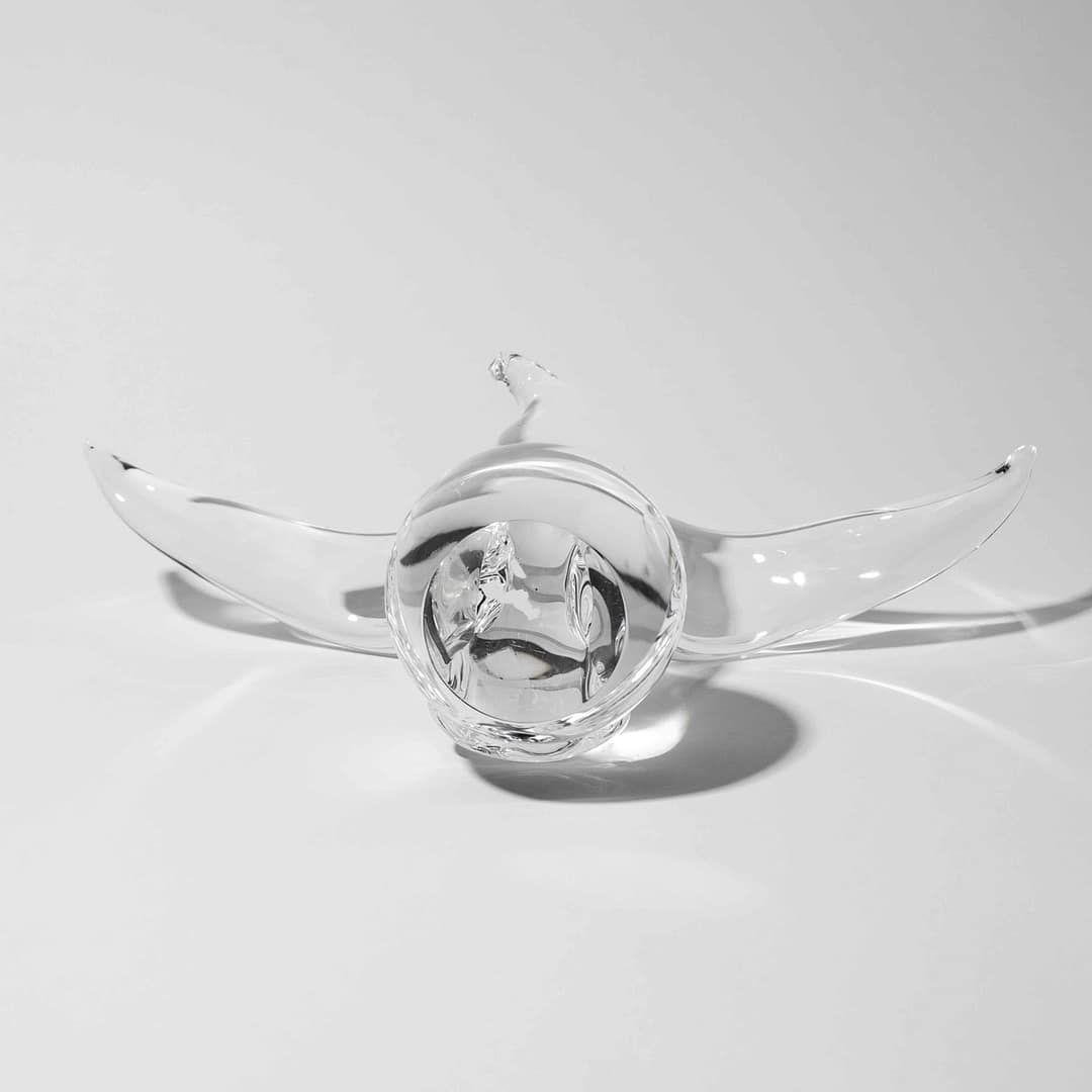 Vintage Steuben Eagle on a Ball Sculpture (American, 20th Century