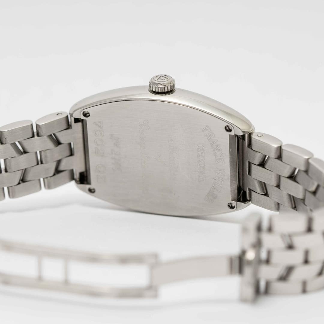 Franck Muller Ladies Curvex Baby Blue Guilloche Stainless Steel