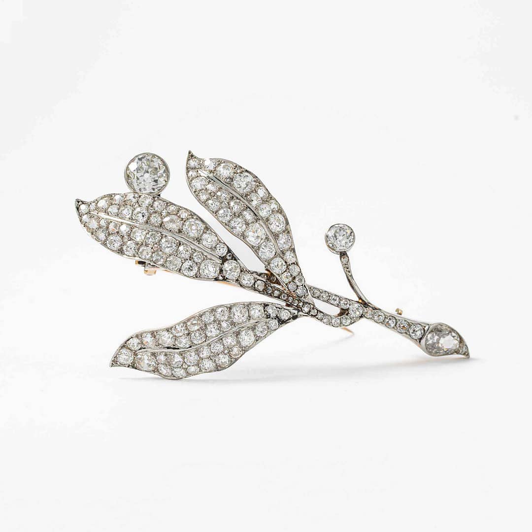 【Waviness】 Cinematic Stamp Brooch Silver Vintage Stamped HI Sterling Silver Rhinestones Pin Brooch