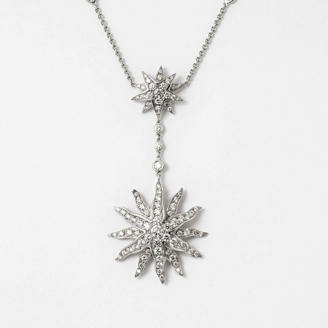 ネックレス・ペンダント Numbering Brilliant Star Pendant Necklace #7740 5BNY294 2.69 Carat Total Weight Round Brilliant Diamond Star Pendant