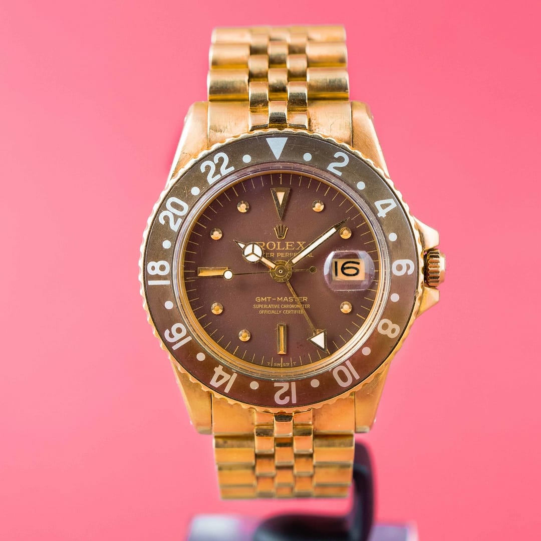 Rolex Vintage 1970 GMT-Master Root Beer Nipple Dial Fat Font Bezel