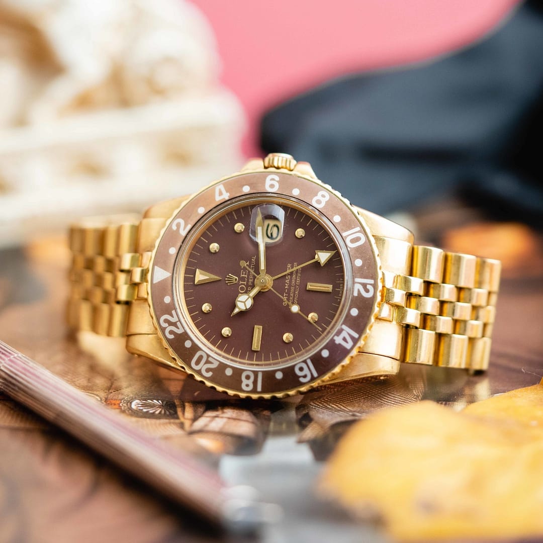 Rolex Vintage 1970 GMT-Master Root Beer Nipple Dial Fat Font Bezel