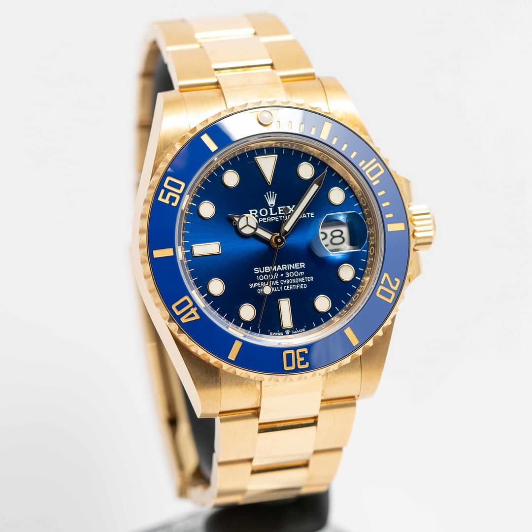 Gold Blue Rolex Watch Rolex Submariner Date 41 Yellow Gold Blue Dial 41mm  (126618LB