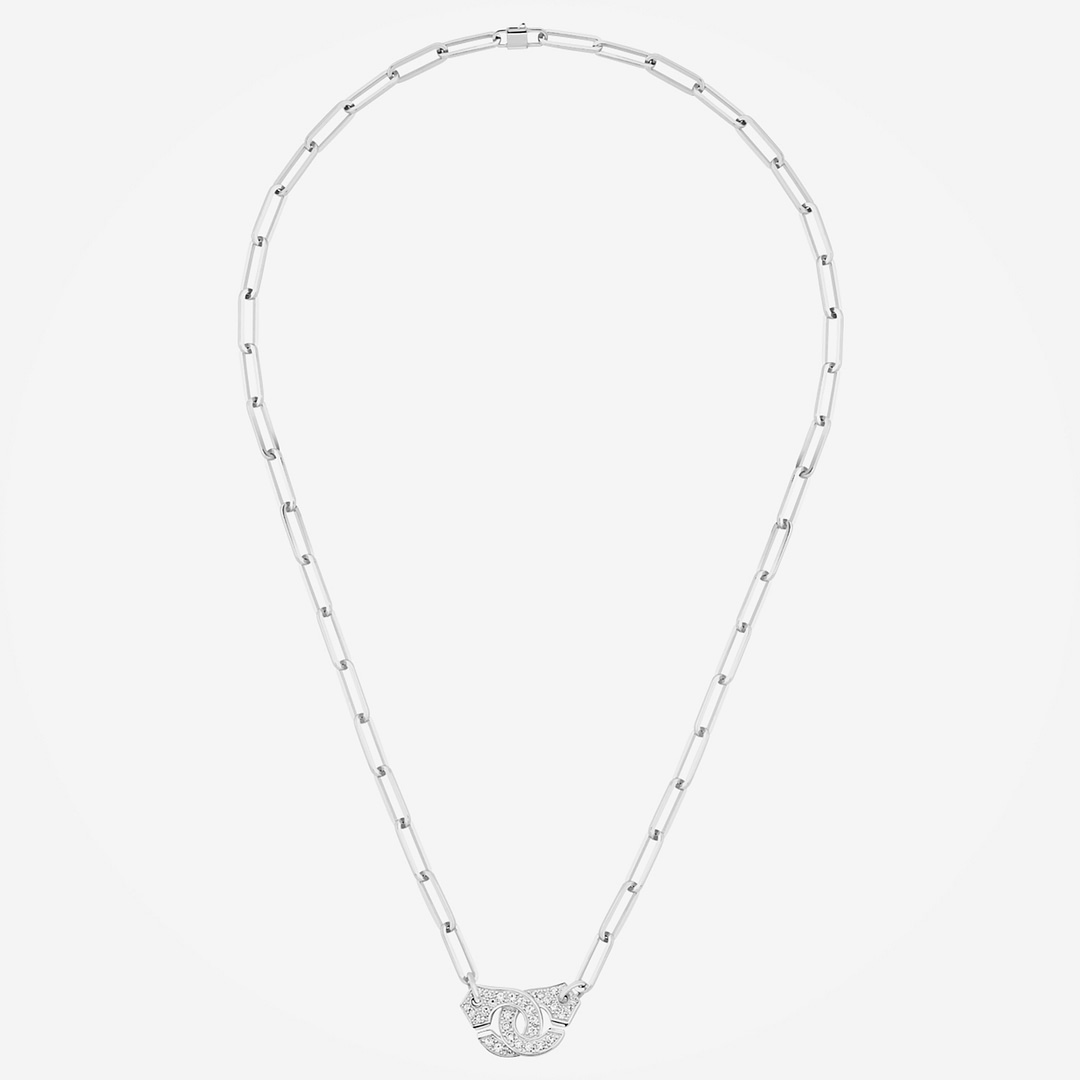 Dinh Van Menottes R12 Diamond Necklace (White Gold) — Shreve