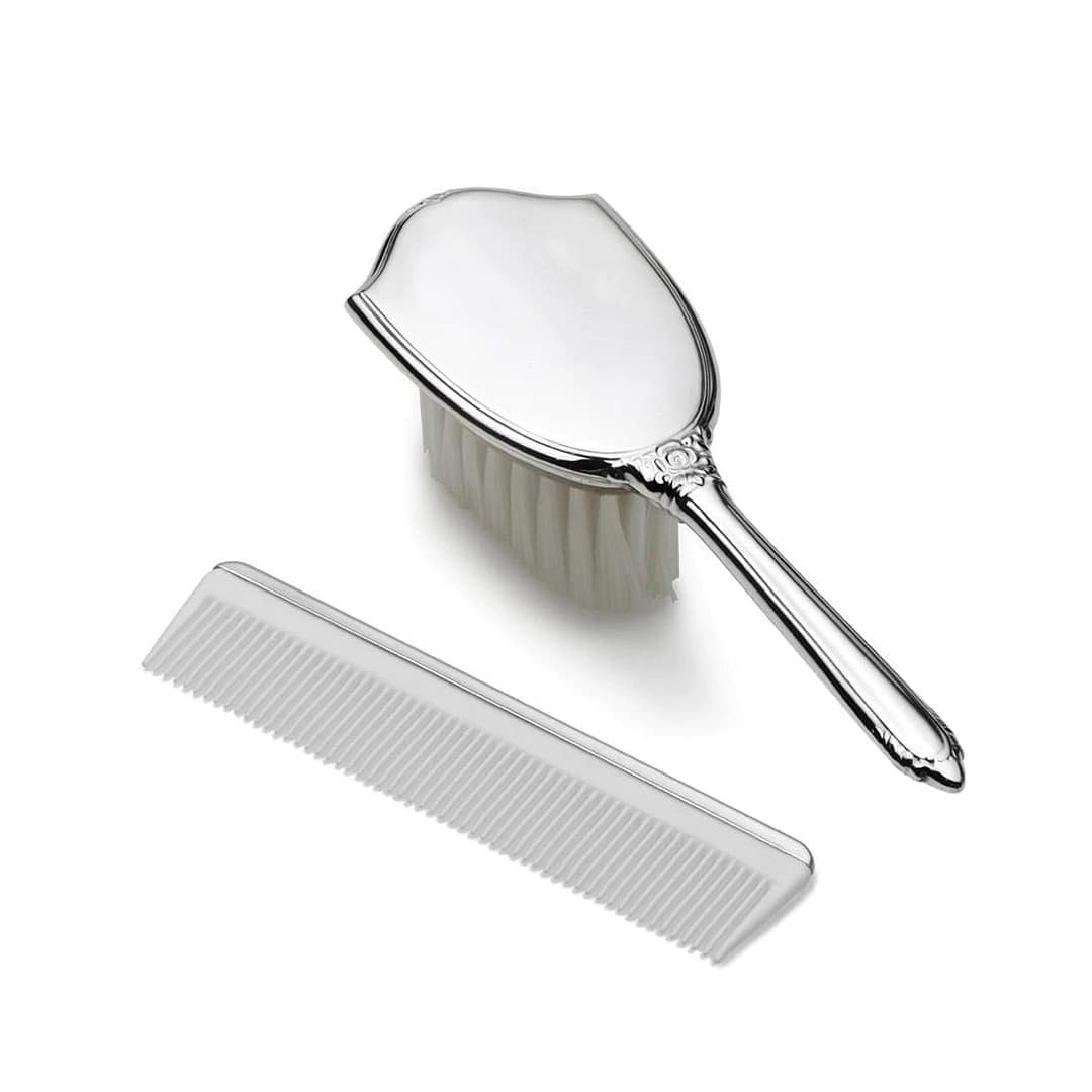 Girl's Plain Brush Comb Set (Sterling Silver) — Shreve, Crump Low
