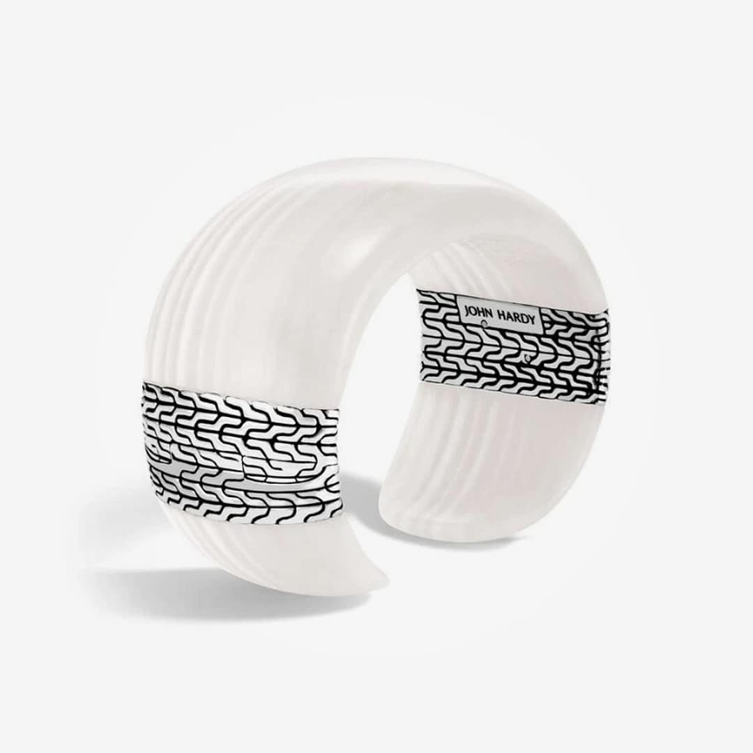 John Hardy Classic Chain White Agate Cuff — Shreve, Crump & Low