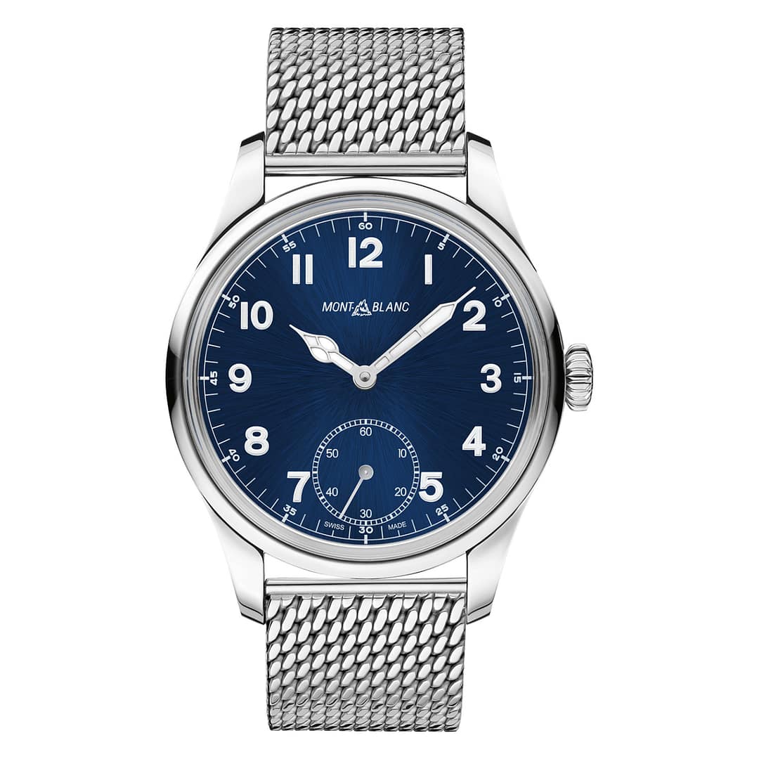 Montblanc 1858 Blue 44mm Stainless Steel (114958) — Shreve, Crump