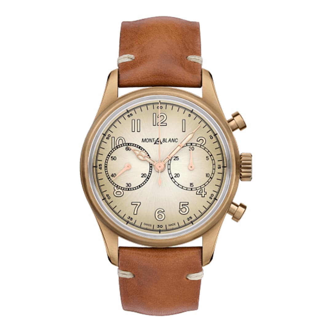 Montblanc 1858 Chronograph 42mm Bronze/Leather Strap (118223