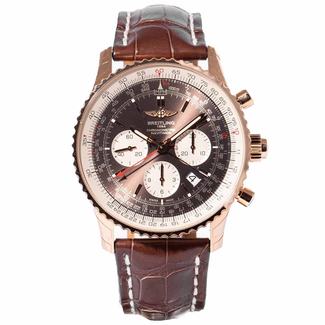 Pre-owned Breitling Navitimer Rattrapante Chronograph Rose Gold
