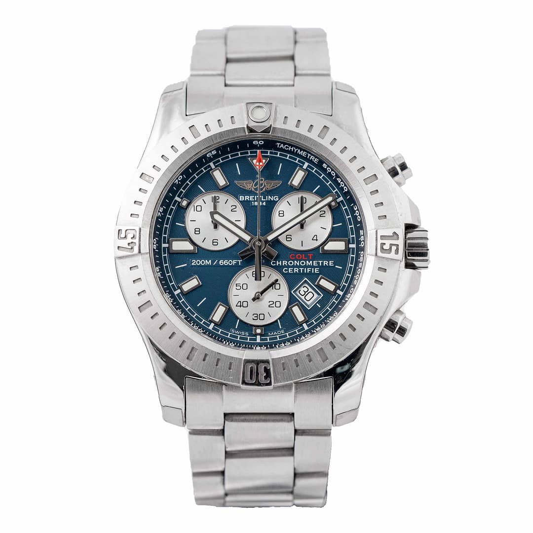 Preowned Breitling Colt Chronograph Blue Dial Stainless Steel 44mm