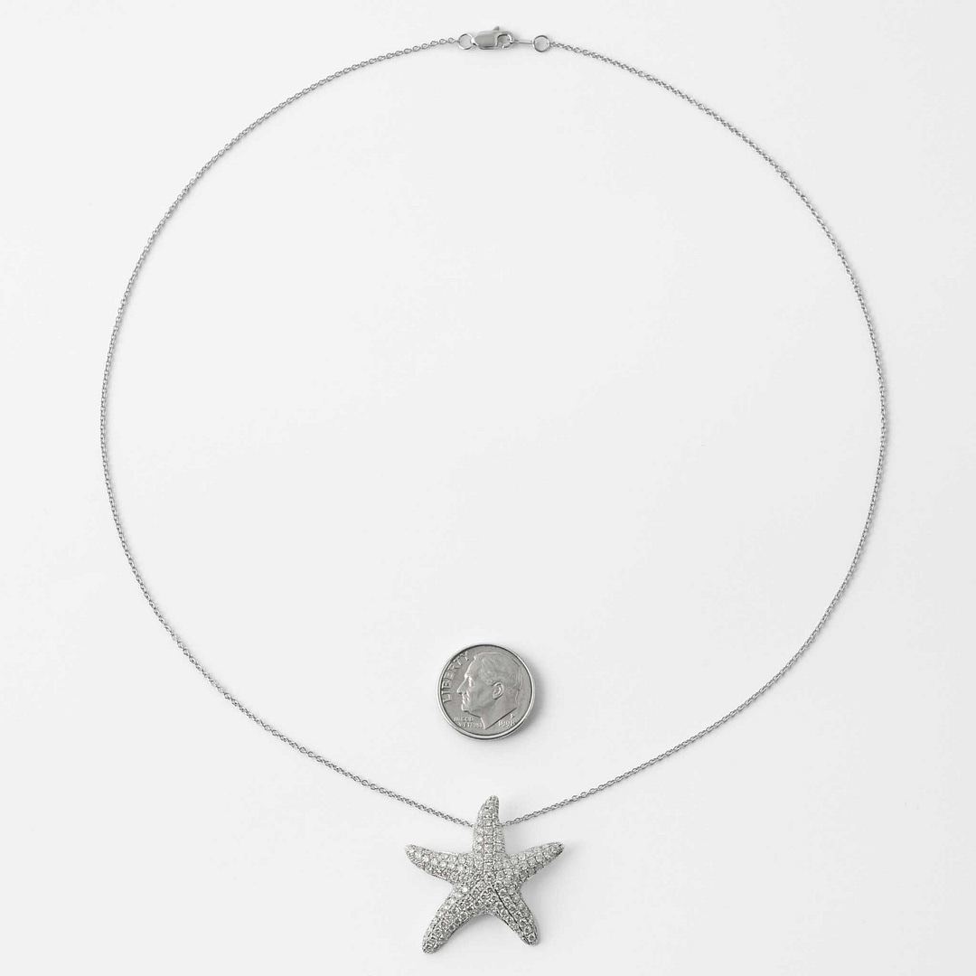 Carat Diamond Starfish Pendant Necklace (White Gold) — Shreve