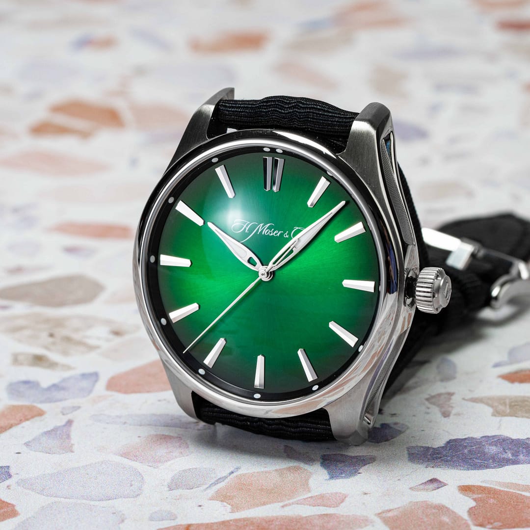 H. Moser & Cie Pioneer Center Seconds Cosmic Green Dial Stainless