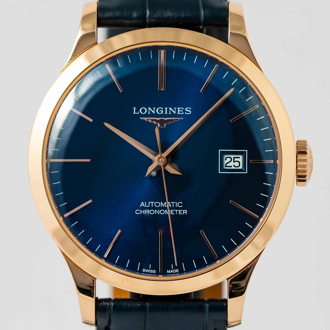 Longines Record Blue Dial Rose Gold 38.5mm (L2.820.8.92.2