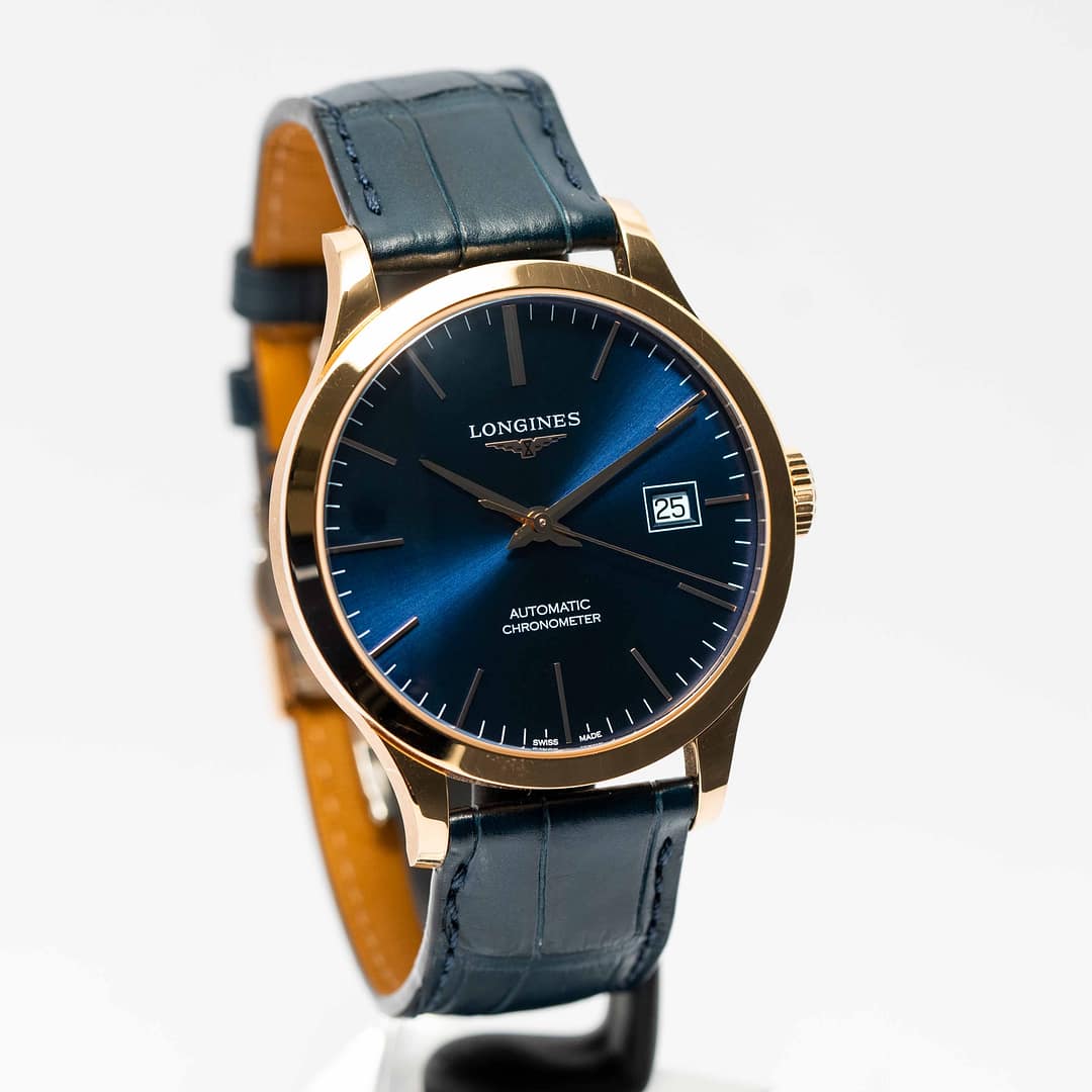 Longines Record Blue Dial Rose Gold 38.5mm (L2.820.8.92.2