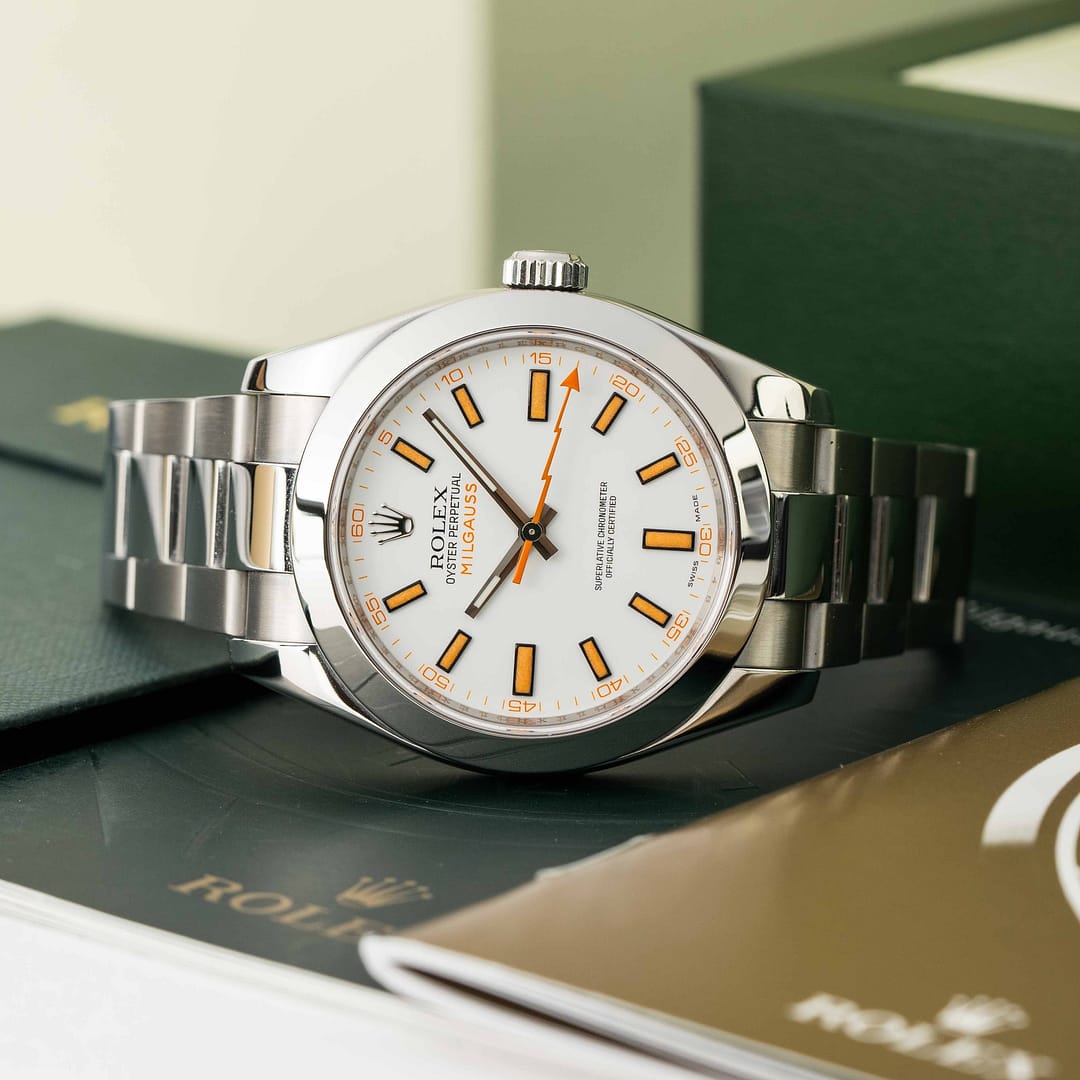 rolex milgauss white dial
