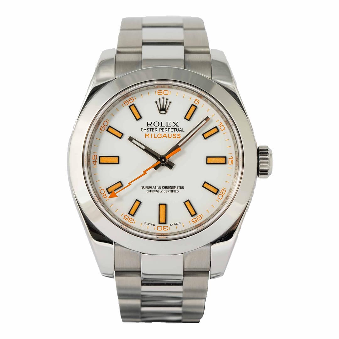 Rolex Milgauss White & Orange Dial Stainless Steel 40mm (116400