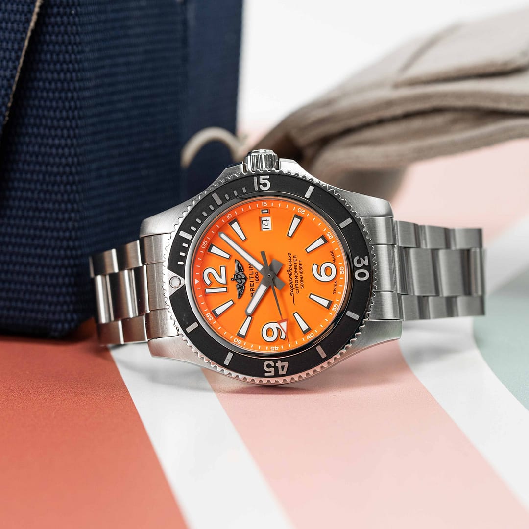 Preowned Breitling Superocean 42 Automatic Orange Dial Stainless