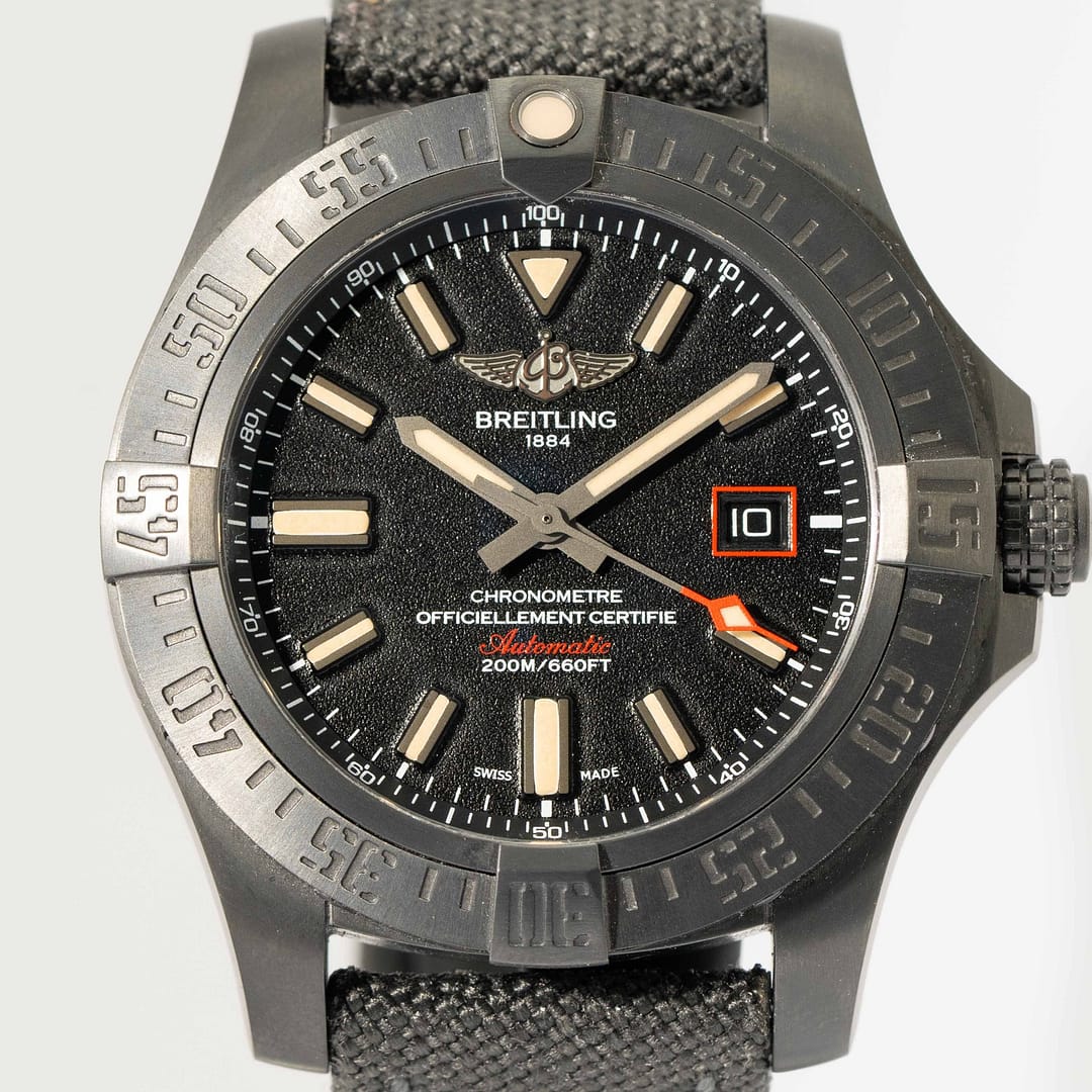 Preowned Breitling Avenger Blackbird 44 Blackened Titanium 44mm