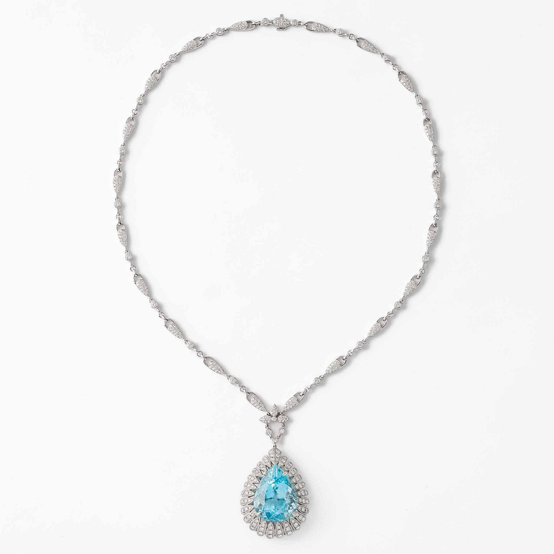 [PRIMAUTE] 韓国☆Round Cubic Necklace Korean Style Princess Necklace With Diamond Inside Round Cut