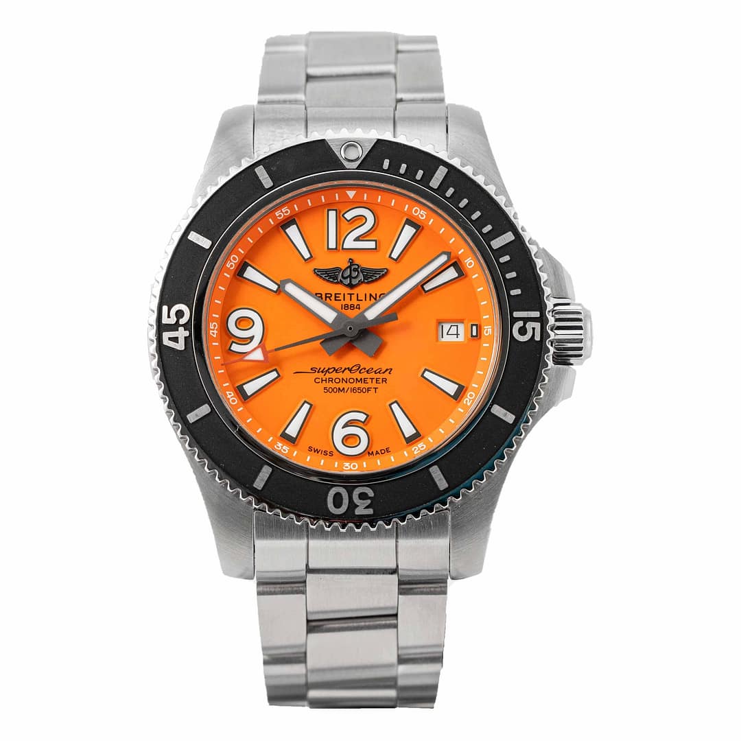 Preowned Breitling Superocean 42 Automatic Orange Dial Stainless