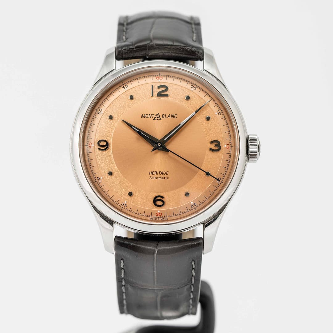 Preowned Montblanc Heritage Automatic Salmon Dial Stainless Steel