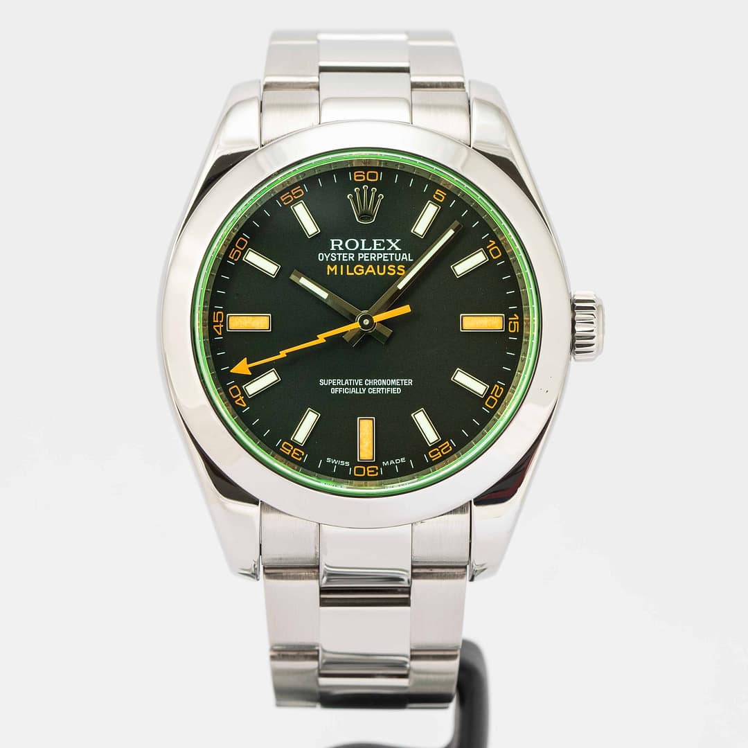 Rolex Milgauss Stainless Steel Green Sapphire Crystal 40mm