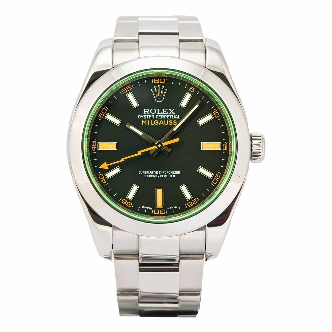 Rolex Milgauss Stainless Steel Green Sapphire Crystal 40mm