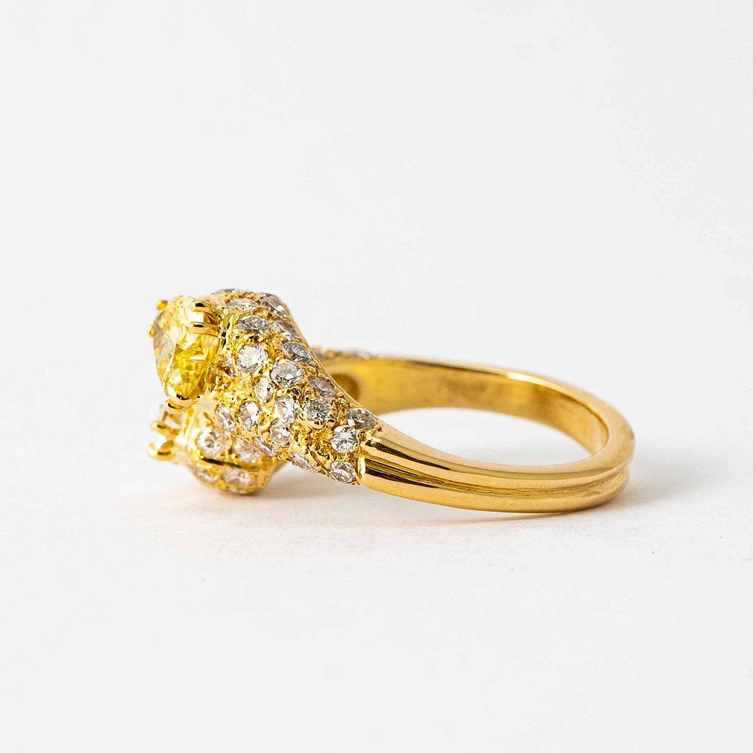 Graff 1.30 Total Carat Weight Heart Shape Diamond Bypass